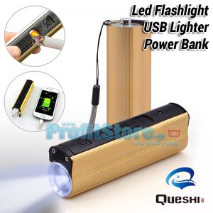 Φακός LED 200LM Αντιανεμικός USB Αναπτήρας και Power Bank 3 σε 1