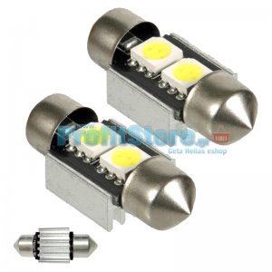 LED Αυτοκινήτου Σωληνωτό Festoon C5W 31mm 2x SMD 5050 CAN BUS - 2 τεμάχια