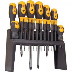 Σετ Κατσαβίδια Σταυρό,Ισιο,Torx 18 Τεμάχια σε Stand