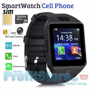 Smart Watch - Ρολόι Κινητό Τηλέφωνο με Οθόνη, Κάμερα - Βηματομετρητή, Μέτρηση Ποιότητας Ύπνου