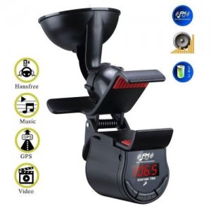 Βάση Αυτοκινήτου με Ασύρματο Πομπό FM Stereo, Bluetooth Hands-Free &amp; Ηχείο