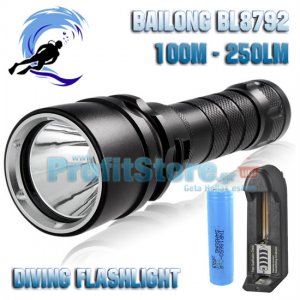 Καταδυτικός Φακός Υψηλής Φωτεινότητας CREE LED XM-L 250LM - 100m BAILONG BL-8792-100