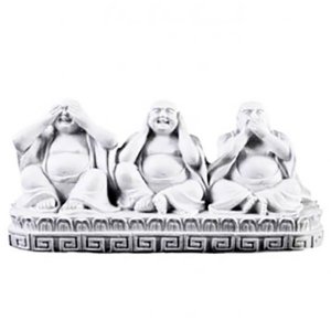 3 Λευκοί Βούδες δε Βλέπω, δεν Ακούω, δε Μιλάω 6.5x12cm OEM