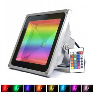 RGB LED Αδιάβροχος Τηλεχειριζόμενος Προβολέας 10W Φωτορυθμικό με Χειριστήριο &amp; Εναλλασσόμενο Πολύχρωμο Φωτισμό
