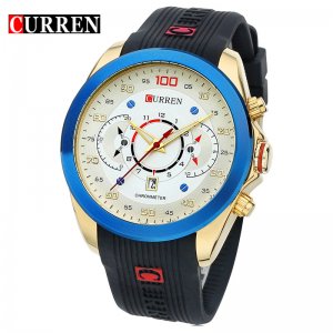 Ανδρικό Ρολόι CURREN M8166 Gold &amp; Blue