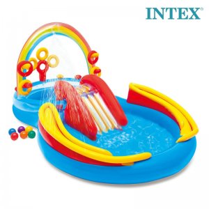 Intex Παιδική Πισίνα με Νεροτσουλήθρα, Παιχνίδια &amp; Ντουζάκι 297x193x135cm για Ηλικίες 3+