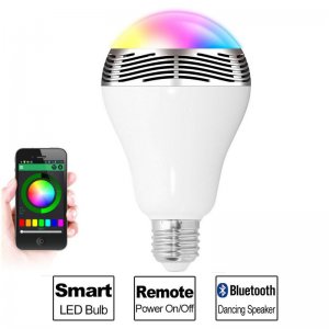 Bluetooth Πολύχρωμη Λάμπα LED 6W &amp; Ηχείο 3W  E27 για Android &amp; iOS