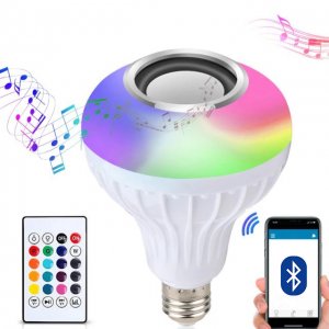 Λάμπα LED RGB &amp; Ηχείο Bluetooth Multimedia Speaker που Αλλάζει Χρώματα &amp; Παίζει Μουσική Λευκό OEM