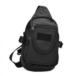 Αδιάβροχο Τσαντάκι Ώμου - Πλάτης Χιαστί Heavy Duty Sling Backpack Ανθεκτικό Μαύρο