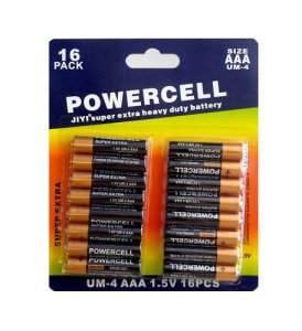 Μπαταρίες Powercell AAA Super Extra Heavy Duty - 16τμχ.