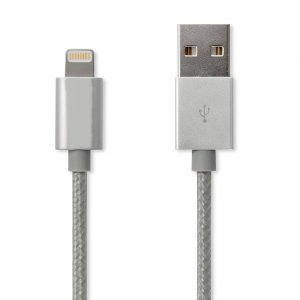Καλώδιο USB Lightning ASPOR για Φόρτιση και Μεταφορά Δεδομένων 2.4A με Nylon Επένδυση 1.2μ