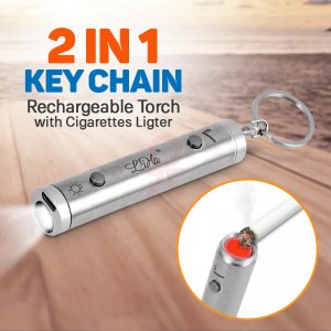 Μπρελόκ Αντιανεμικός Αναπτήρας USB Μπαταρίας &amp; Φακός LED BlueMoon