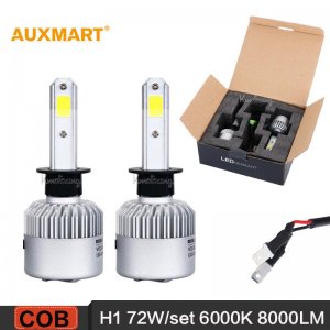 Εμπρόσθια Φώτα Πορείας 16000LM (2 x 8000lm) Αυτοκινήτου LED COB - 72W H1 6000K - S2 AUXMART