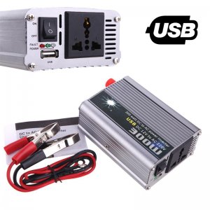 300W Inverter Αυτοκινήτου - Φωτοβολταικών Τροποποιημένου Ημιτόνου 12V σε AC 220V με USB