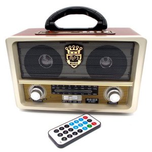 Retro Φορητό Επαναφορτιζόμενο Ραδιόφωνο USB SD Mp3 Player Recorder MEIER M-108BT