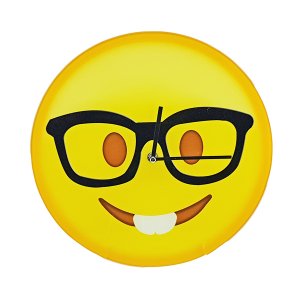 Γυάλινο Ρολόι Τοίχου σε σχήμα Emoji 30εκ