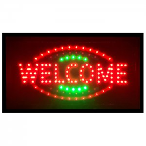 Extra Bright Φωτιζόμενη Διαφημιστική Πινακίδα WELCOME - Επιγραφές LED με Εφέ Κίνησης