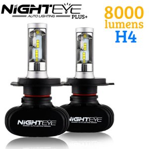 LED Φώτα Αυτοκινήτου με Κάτοπτρο NightEye Plus+ Διπλής Σκάλας H4 6000K 8000LM (2x4000) 50W (2x25W) CAN BUS