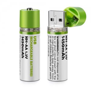 Επαναφορτιζόμενη Μπαταρία NH Με Βύσμα Usb AA 1450mAh