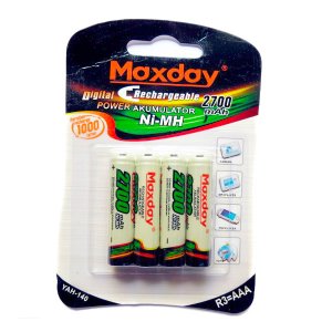 Επαναφορτιζόμενη μπαταρία ΑAΑ MAXDAY Νi-MH 1,2V - 2700mAh - 4 τεμάχια