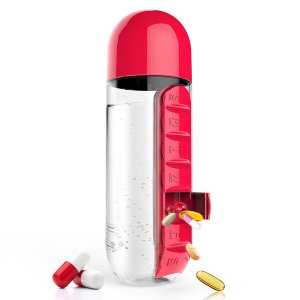 Παγούρι &amp; Οργανωτής Χαπιών 2 σε 1 - Pill &amp; Vitamin Organizer Water Bottle