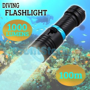 Super Bright Αδιάβροχος Υποβρύχιος Καταδυτικός Φακός CREE T6 LED 1000 LΜ με Διπλά O-Rings 100μ