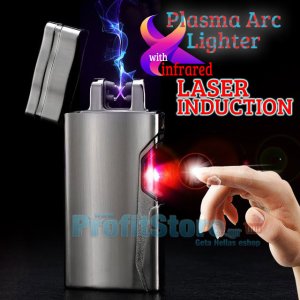 Αντιανεμικός X Arc Αναπτήρας Διπλής Ακτίνας με Laser Ανάφλεξης - Double Plasma Arc Lighter USB