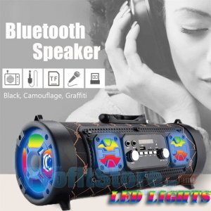 Ασύρματο Ηχοσύστημα Bluetooth με LED Φωτισμό USB,SD,AUX,FM Radio &amp; 2 Mic Karaoke - Ηχείο Wireless Multimedia Player