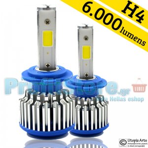 LED Φώτα Αυτοκινήτου H4 6000K 6000LM (2x3000) 60W (2x30W) CAN BUS 12-24V