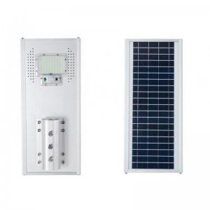 Ηλιακό Αδιάβροχο Φωτιστικό LED 100W Εξωτερικού Χώρου με Φωτοβολταϊκό Πάνελ, Ανιχνευτή κίνησης PIR, Αισθητήρα Φωτός &amp; Τηλεκοντρόλ