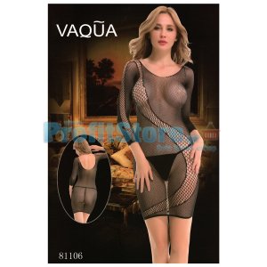 Sexy Mini Φόρεμα Δίχτυ με Μακριά Μανίκια με Εντυπωσιακό Σχέδιο 81106