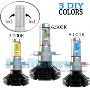 Φώτα Αυτοκινήτου LED COB 360ᵒ Η7 14400LM (2x7200) &amp; 60W (2x30) με Φιλμ Χρώματος 3000K, 6500K, 8000K CAN BUS