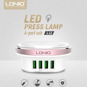 Λαμπάκι - Φωτάκι Νυκτός με 4 Εξόδους USB - 4.4A-Ldnio Night-light Charger 4x USB Wall Adapter A4406