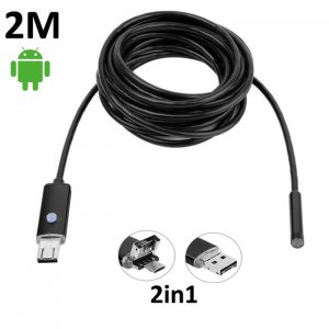 Αδιάβροχη Κάμερα Ενδοσκόπιο με USB &amp; Micro USB 2 Σε 1 Για Android &amp; H,Y &amp; με 6 LED 2m
