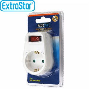 Μονή Πρίζα με Διακοπτη EXTRASTAR Λευκη