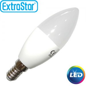 Λαμπτήρας LED ExtraStar 3.5W C37 E14 με Ψυχρό Φως
