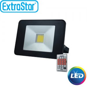 Extra Slim Προβολέας LED ExtraStar 20W με Θερμό Φως και Χειριστήριο