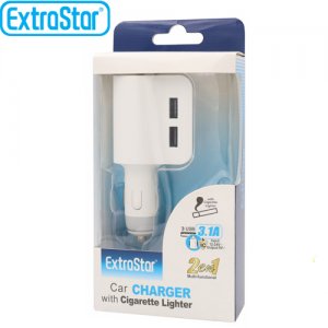 Φορτιστής Αυτοκινήτου ExtraStar 5V με 3x Εξόδους USB 3,1A &amp; Υποδοχή Αναπτήρα