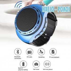 Ρολόι - Ηχείο Bluetooth με Μικρόφωνο για Handsfree Ομιλία - Wireless MP3 Player SD Heavy Bass
