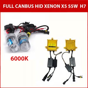 Φώτα XENON Η7 X5 FULL Can Bus 55W GOLD - Πλήρες Kit ΧΕΝΟΝ H.I.D. 6000K