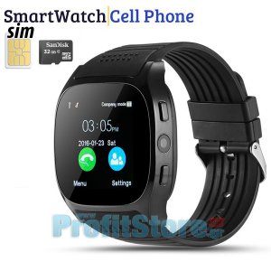 Smart Watch - Ρολόι Κινητό Τηλέφωνο Τ8 Sim με Οθόνη Αφής, Κάμερα, Βηματομετρητή, Μέτρηση Ύπνου, Facebook, Internet, Antilost &amp; Ξυπνητήρι κα