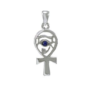 Ankh with Eye of Horus για Προστασία Υγεία και Δύναμη 925°
