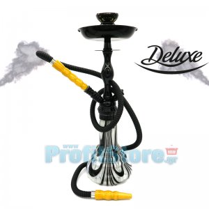 Deluxe Ναργιλές 40εκ - Shisha Hookah με Ξύλινες Λεπτομέρειες &amp; Σχέδιο στο Δοχείο