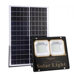 Ηλιακός Προβολέας LED 200W Αδιάβροχος Διπλού Κατόπτρου με Χρονοδιακόπτη, Ηλιακό Πάνελ &amp; Αισθητήρα Φωτός , Φωτοκύτταρο