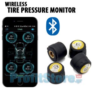 Bluetooth Ασύρματοι Αισθητήρες - Σύστημα Μέτρησης Πίεσης Ελαστικών σε App στο Κινητό Τηλέφωνο