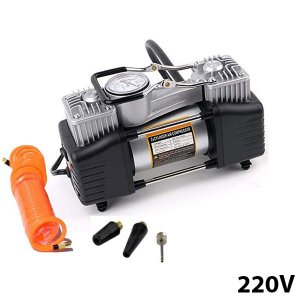 HeavyDuty Δικύλινδρο Κομπρεσέρ Τρόμπα Αέρος Πρίζας 220V Υψηλής Απόδοσης 220W με Θήκη Μεταφοράς