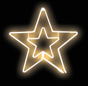 LED Διπλός Φωτοσωλήνας Χριστουγεννιάτικο Αστέρι με 8 Προγράμματα - Christmas Star Light Tube