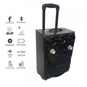 Bluetooth Multimedia Σύστημα Καραόκε με Ηχείο, Ενσύρματο μικρόφωνο &amp; USB,SD Player BK-1000