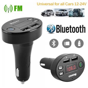 Fm Transmitter Φορτιστής Αυτοκινήτου 2 x USB,SD Bluetooth Handsfree Mp3 Player με Μικρόφωνο &amp; AUX είσοδο - Car FM Modulator