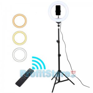 Επαγγελματικό Ασύρματο Ring LED Light με Χειριστήριο 30cm Rounded - Φωτογραφικό Φωτιστικό Δαχτυλίδι 3200-5600K, 10 Dimmer, Τρίποδο, Βάση για Κινητό